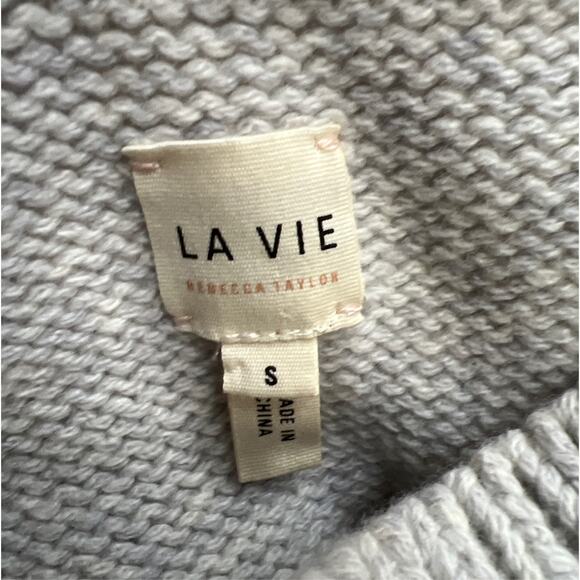 Rebecca Taylor La Vie - Grey Wool Blend Sweater W/ Floral Print Detail Size S - Picture 8 of 10